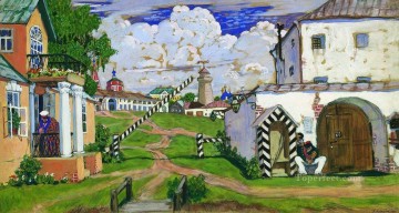 Plaza a la salida de la ciudad 1911 Boris Mikhailovich Kustodiev escenas de la ciudad del paisaje urbano Pinturas al óleo